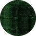 Round Machine Washable Abstract Green Modern Area Rugs, wshabs4402grn