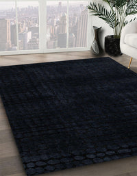 Abstract Dark Slate Gray Green Modern Rug, abs4403