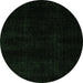 Round Abstract Emerald Green Modern Rug, abs4403emgrn