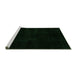 Sideview of Machine Washable Abstract Green Modern Area Rugs, wshabs4403grn