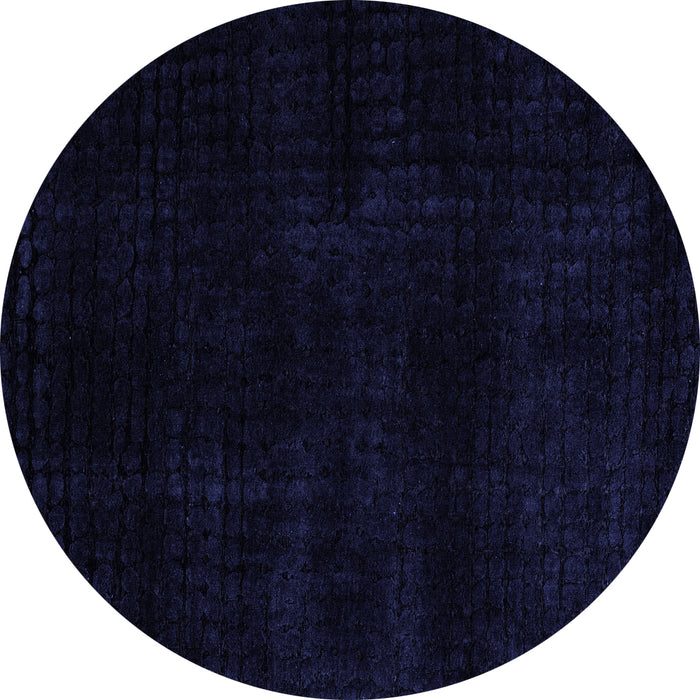Round Abstract Blue Modern Rug, abs4403blu