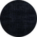 Round Machine Washable Abstract Dark Slate Gray Green Rug, wshabs4403