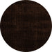 Round Abstract Orange Modern Rug, abs4403org