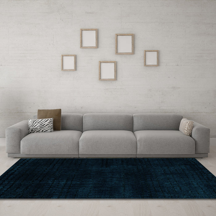 Machine Washable Abstract Light Blue Modern Rug in a Living Room, wshabs4403lblu