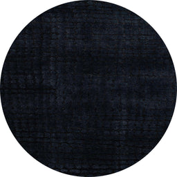 Round Abstract Dark Slate Gray Green Modern Rug, abs4403