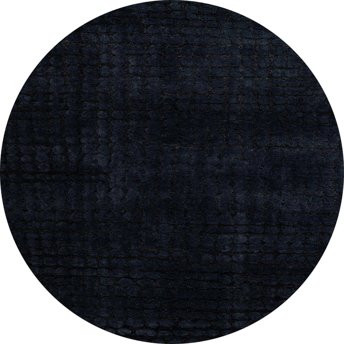 Round Abstract Dark Slate Gray Green Modern Rug, abs4403