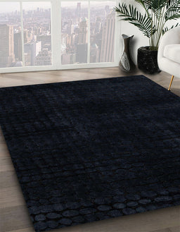 Machine Washable Abstract Dark Slate Gray Green Rug in a Family Room, wshabs4403