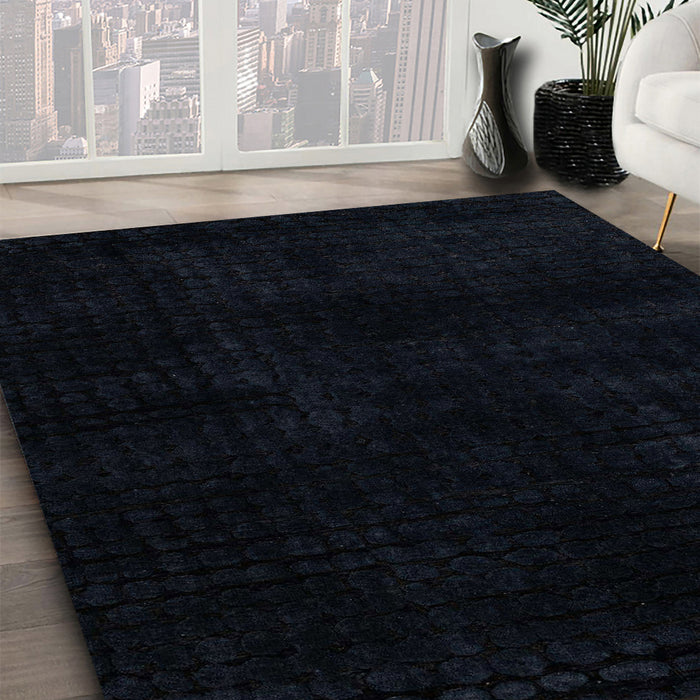 Machine Washable Abstract Dark Slate Gray Green Rug in a Family Room, wshabs4403