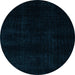 Round Abstract Light Blue Modern Rug, abs4403lblu