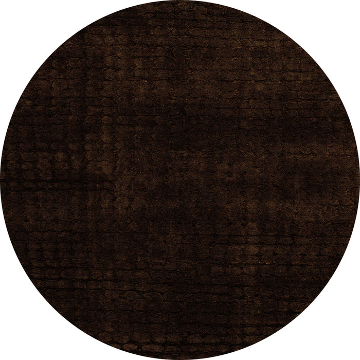 Round Machine Washable Abstract Orange Modern Area Rugs, wshabs4403org