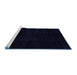 Sideview of Machine Washable Abstract Blue Modern Rug, wshabs4403blu