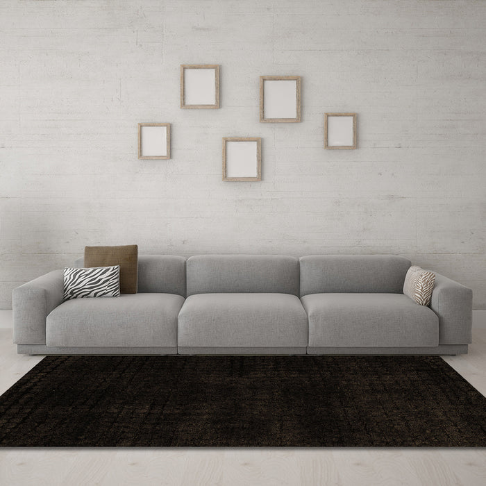 Machine Washable Abstract Brown Modern Rug in a Living Room,, wshabs4403brn