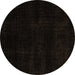 Round Abstract Brown Modern Rug, abs4403brn