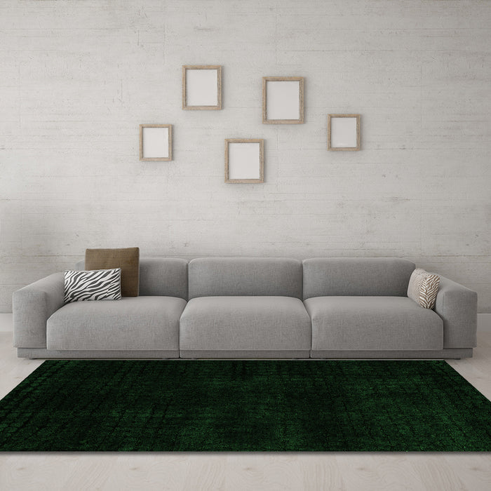 Machine Washable Abstract Green Modern Area Rugs in a Living Room,, wshabs4403grn