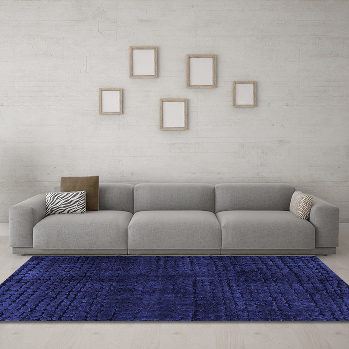 Machine Washable Abstract Blue Modern Rug in a Living Room, wshabs4404blu