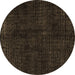 Round Abstract Brown Modern Rug, abs4404brn