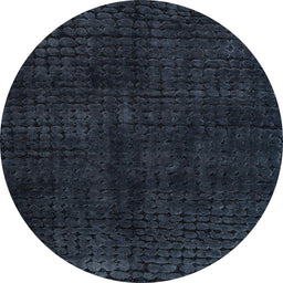 Round Abstract Dark Slate Gray Green Modern Rug, abs4404