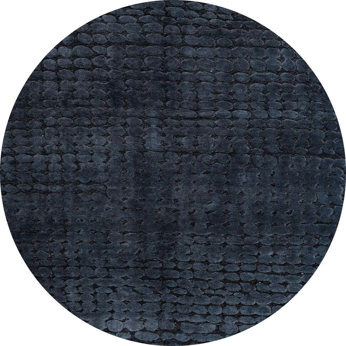 Round Abstract Dark Slate Gray Green Modern Rug, abs4404