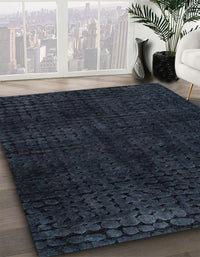 Abstract Dark Slate Gray Green Modern Rug, abs4404