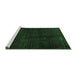 Sideview of Machine Washable Abstract Emerald Green Modern Area Rugs, wshabs4404emgrn