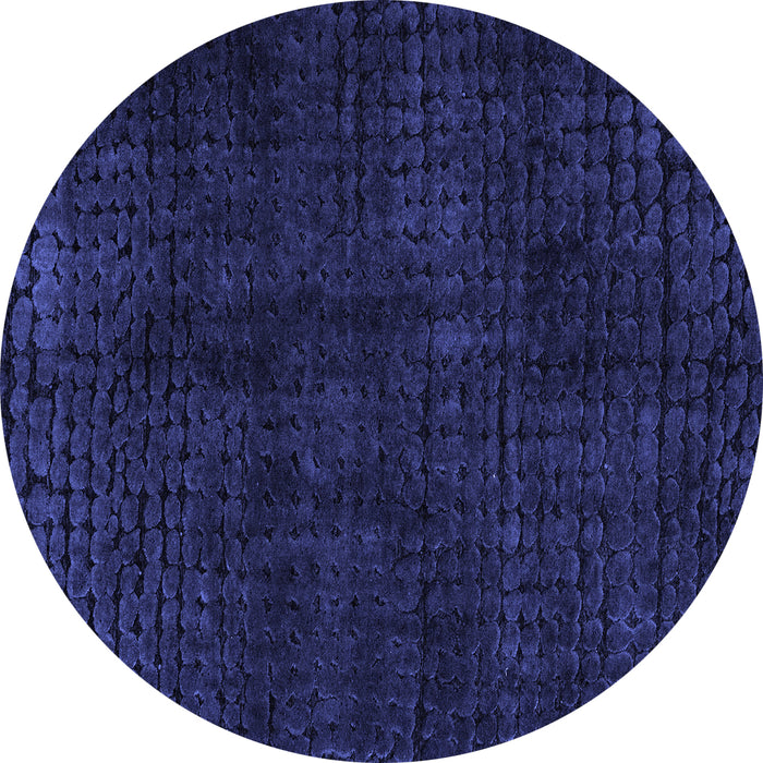 Round Abstract Blue Modern Rug, abs4404blu