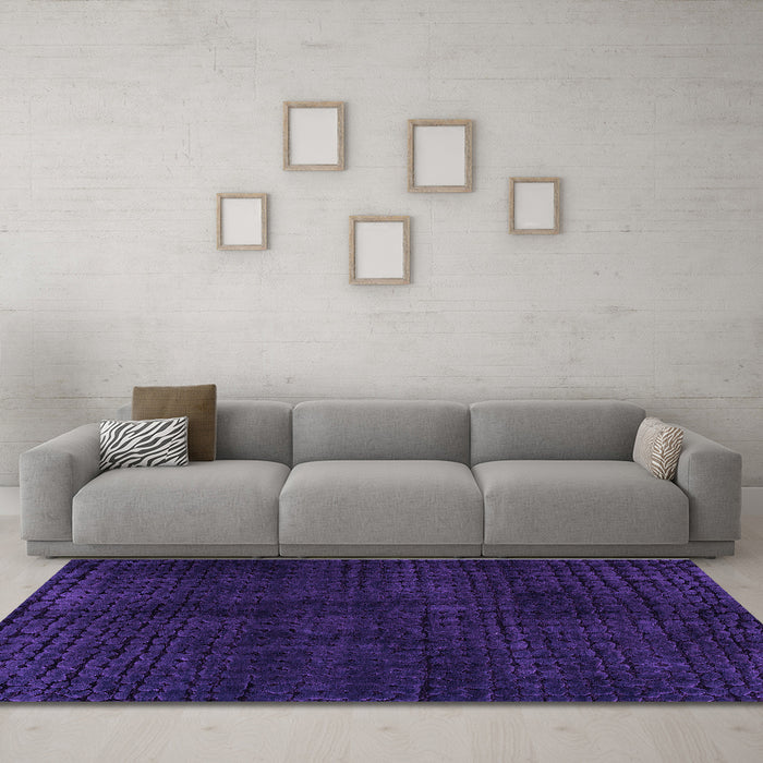 Machine Washable Abstract Purple Modern Area Rugs in a Living Room, wshabs4404pur