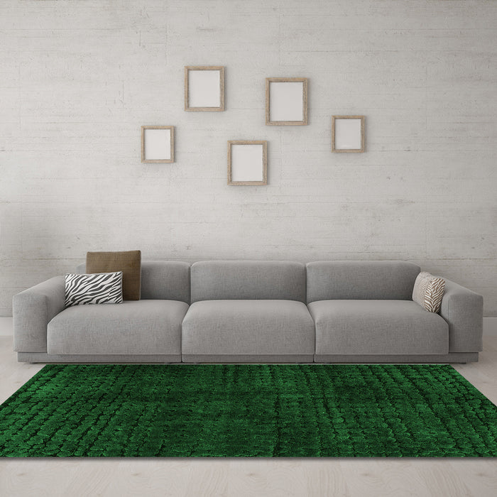 Machine Washable Abstract Green Modern Area Rugs in a Living Room,, wshabs4404grn