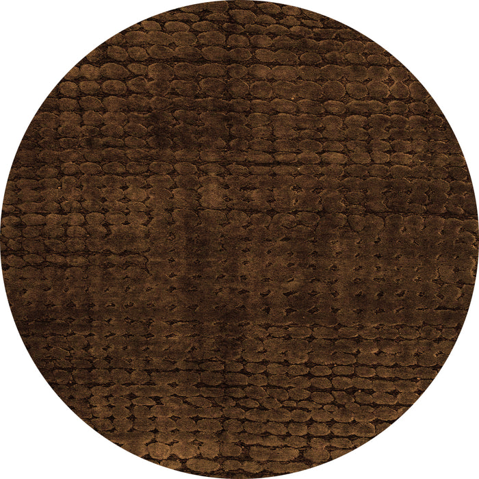 Round Abstract Orange Modern Rug, abs4404org