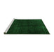 Sideview of Machine Washable Abstract Green Modern Area Rugs, wshabs4404grn