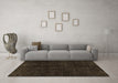 Machine Washable Abstract Brown Modern Rug in a Living Room,, wshabs4404brn