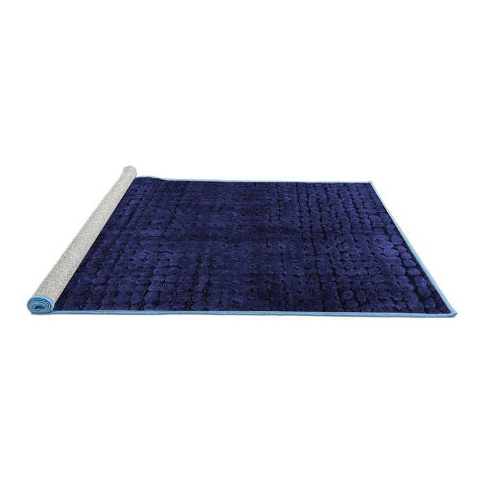 Sideview of Machine Washable Abstract Blue Modern Rug, wshabs4404blu