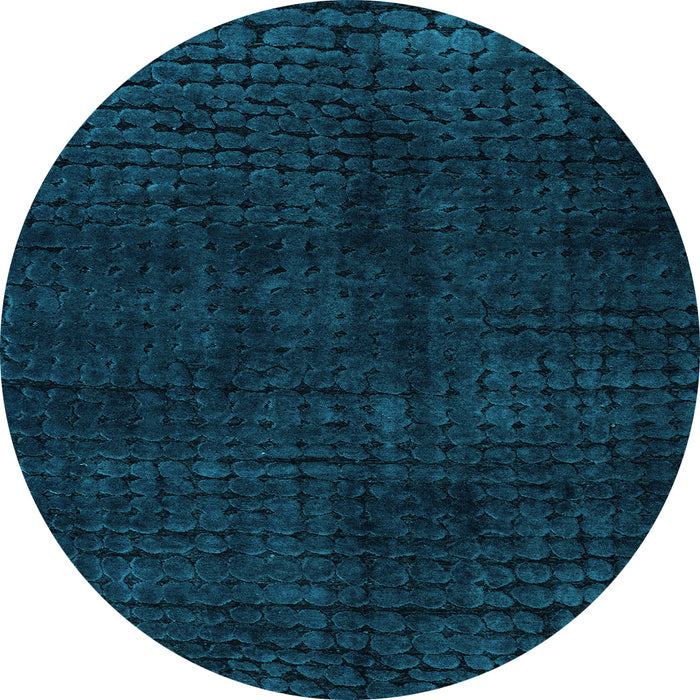 Round Machine Washable Abstract Light Blue Modern Rug, wshabs4404lblu