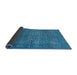 Sideview of Abstract Blue Modern Rug, abs4405