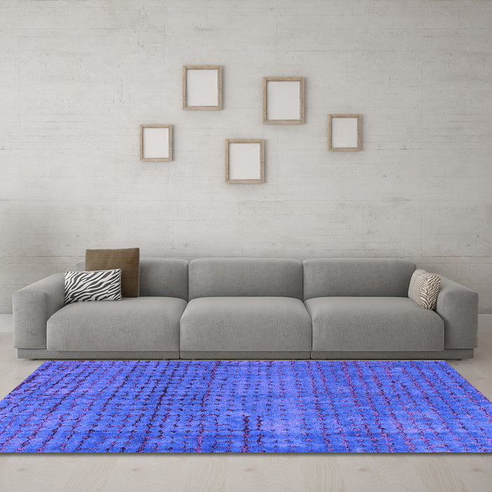 Machine Washable Abstract Purple Modern Area Rugs in a Living Room, wshabs4405pur
