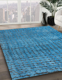 Abstract Blue Modern Rug, abs4405