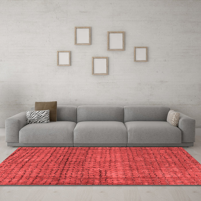 Modern Red Washable Rugs