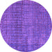 Round Machine Washable Abstract Pink Modern Rug, wshabs4405pnk