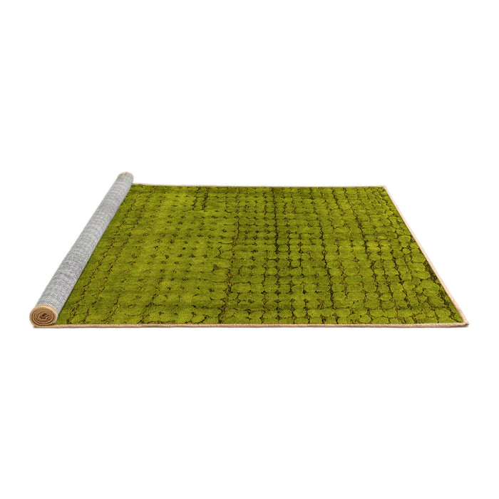 Sideview of Machine Washable Abstract Yellow Modern Rug, wshabs4405yw