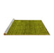 Sideview of Machine Washable Abstract Yellow Modern Rug, wshabs4405yw