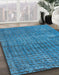 Abstract Blue Modern Rug in Family Room, abs4405