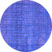 Round Machine Washable Abstract Purple Modern Area Rugs, wshabs4405pur