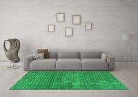 Machine Washable Abstract Green Modern Rug, wshabs4405grn