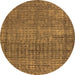 Round Abstract Orange Modern Rug, abs4405org