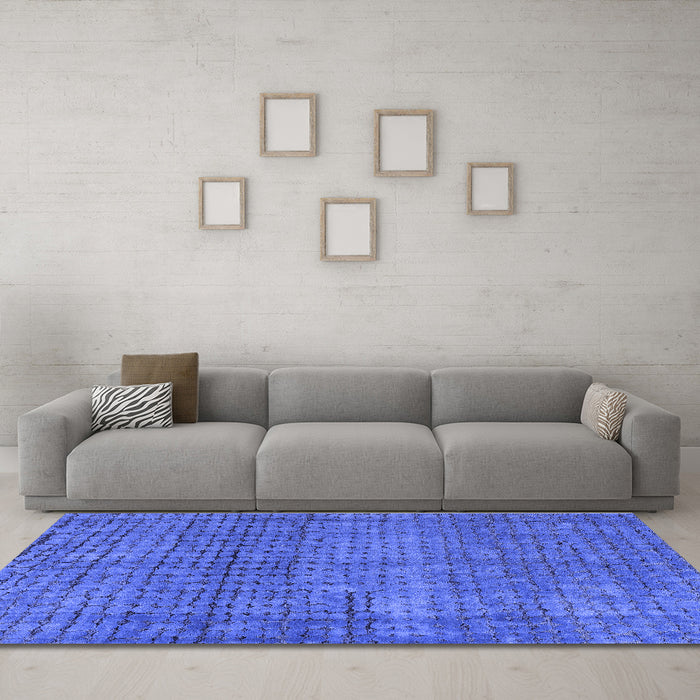 Machine Washable Abstract Blue Modern Rug in a Living Room, wshabs4405blu