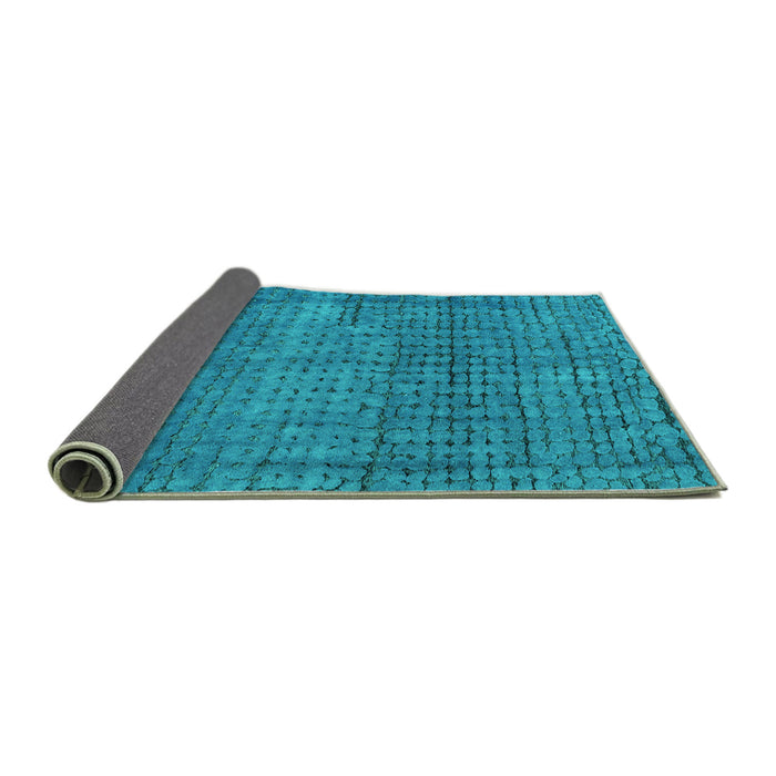 Sideview of Abstract Turquoise Modern Rug, abs4405turq