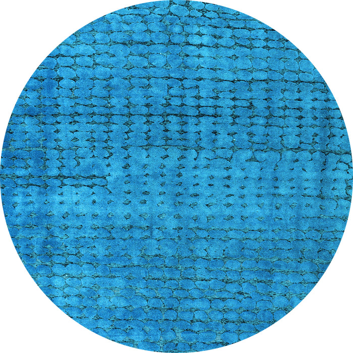 Round Machine Washable Abstract Light Blue Modern Rug, wshabs4405lblu