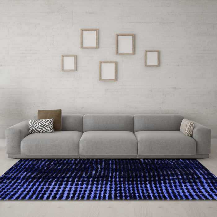 Machine Washable Abstract Blue Modern Rug in a Living Room, wshabs4406blu