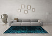 Machine Washable Abstract Turquoise Modern Area Rugs in a Living Room,, wshabs4406turq