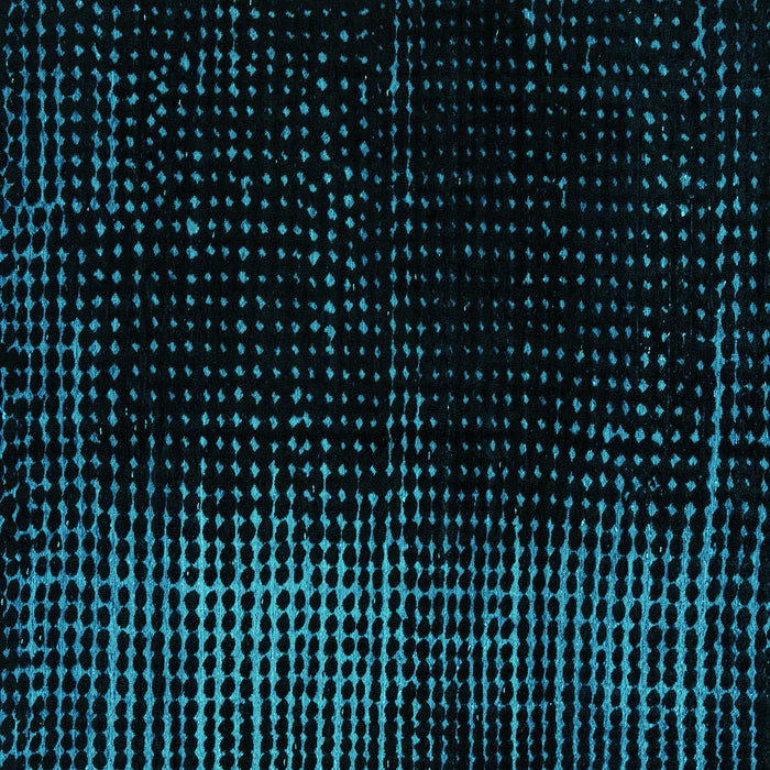 Square Machine Washable Abstract Turquoise Modern Area Rugs, wshabs4406turq