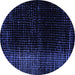 Round Abstract Blue Modern Rug, abs4406blu